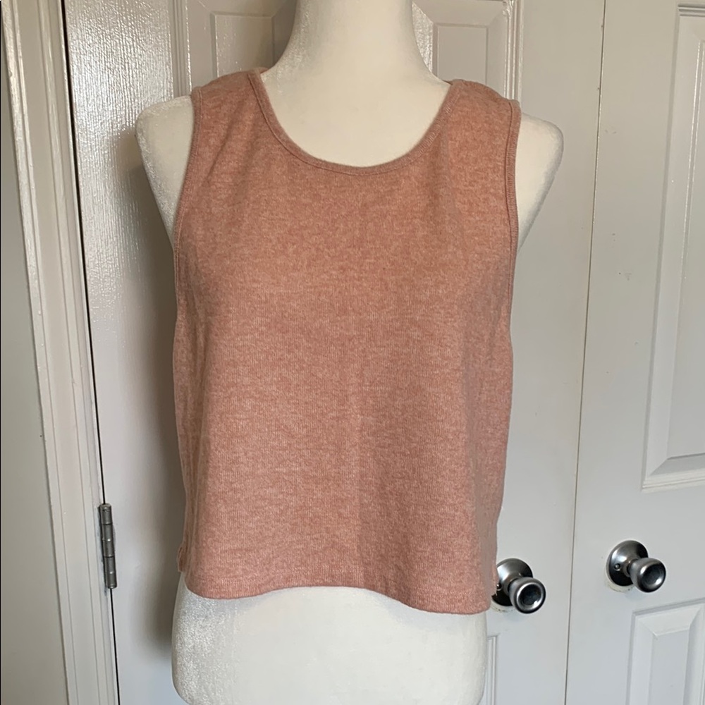 Blush Pink Topshop Sleeveless Boxy Crop Tank Top